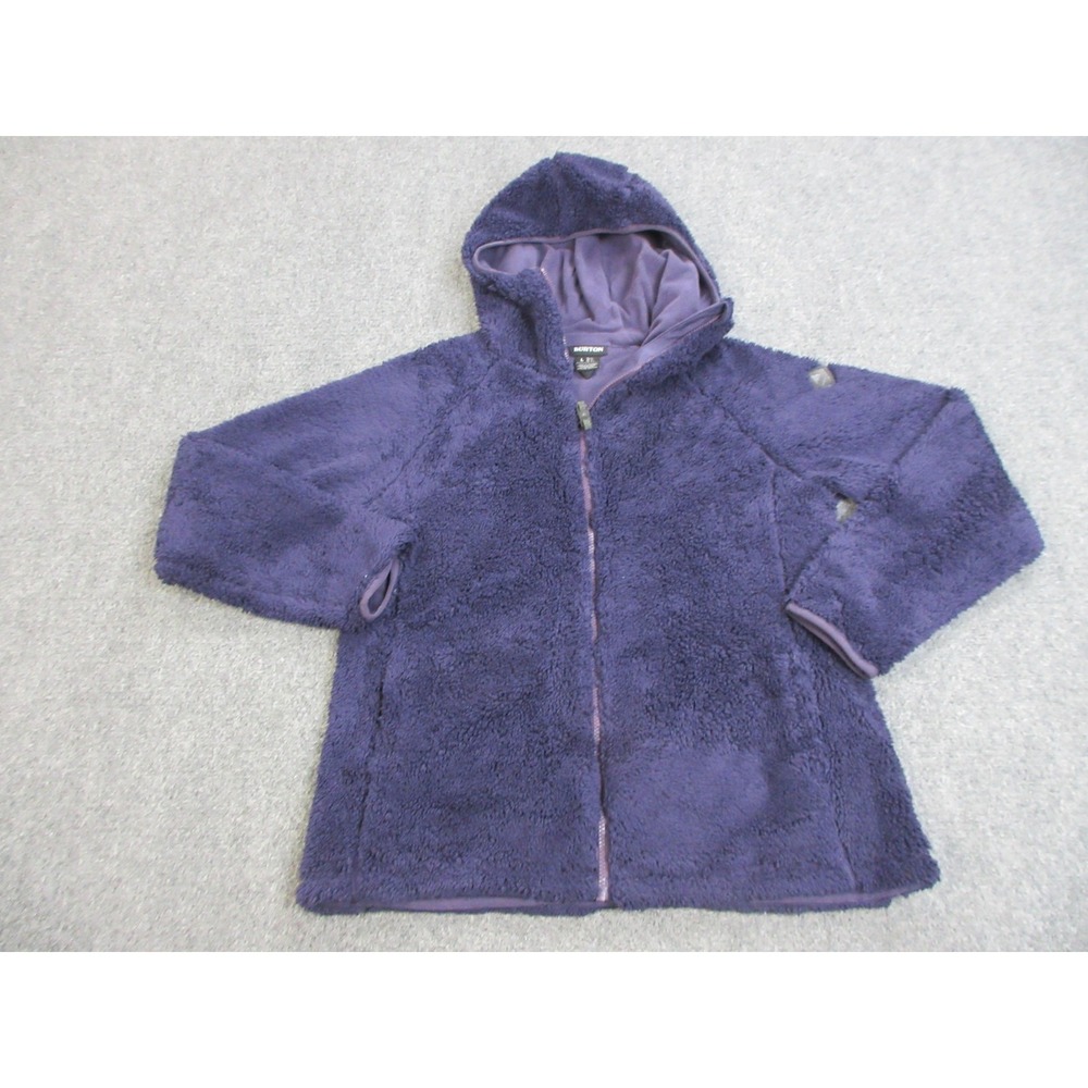 Burton Lynx Fleece Jacket Womens Large Purple Hooded Full Zip Snowboard Ski